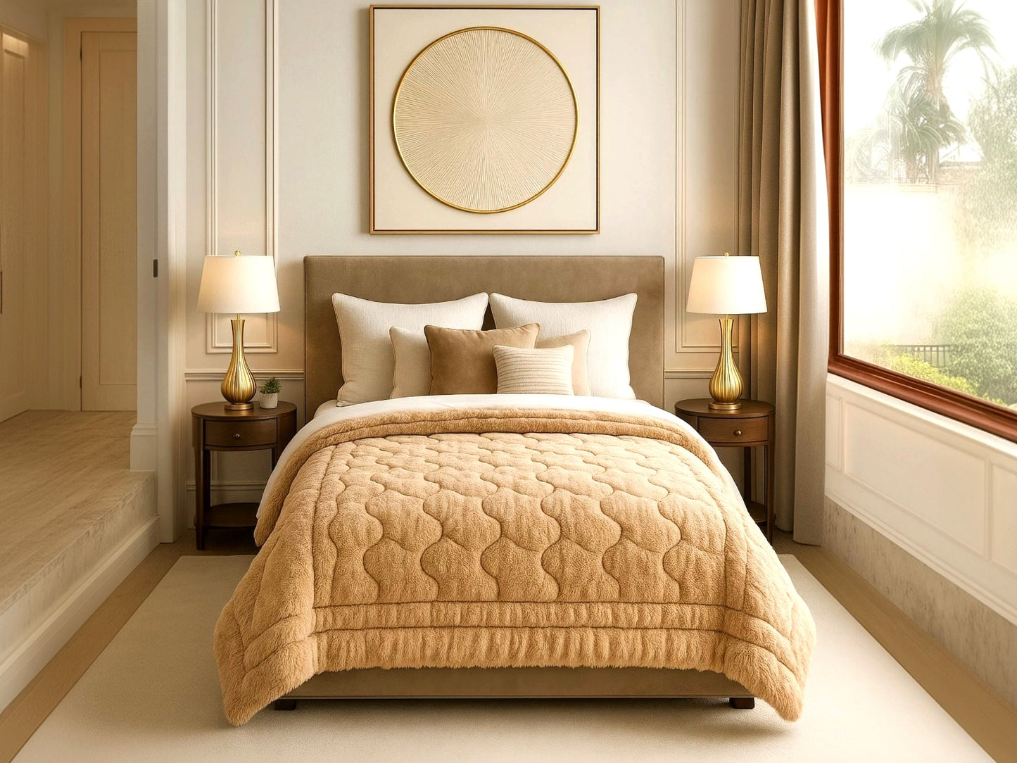 Beige simple éclairé par Couvre